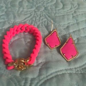 Rustic Cuff Bracelet & pr Kendra Scott earrings